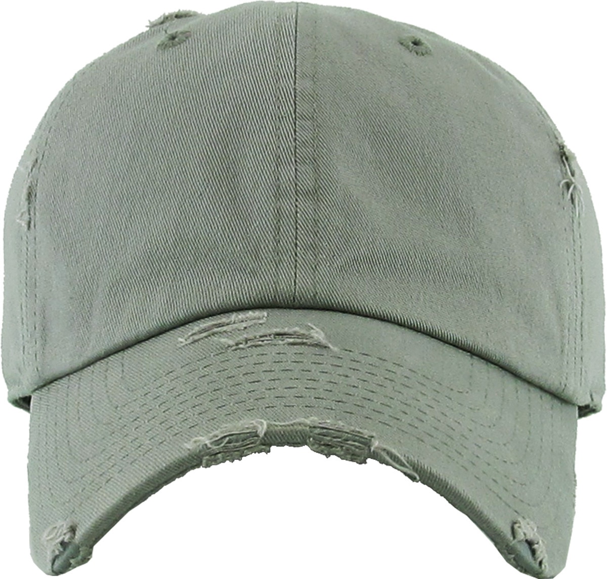 Moss Gray Distressed Vintage Baseball Cap Front View